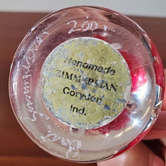 Vintage Paper Weight Hand Made By Zimmerman Corydon . Sign - Picture 9 of 12